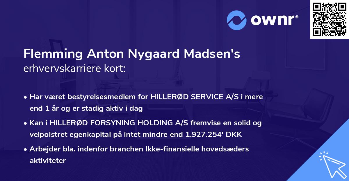 Flemming Anton Nygaard Madsen's erhvervskarriere kort
