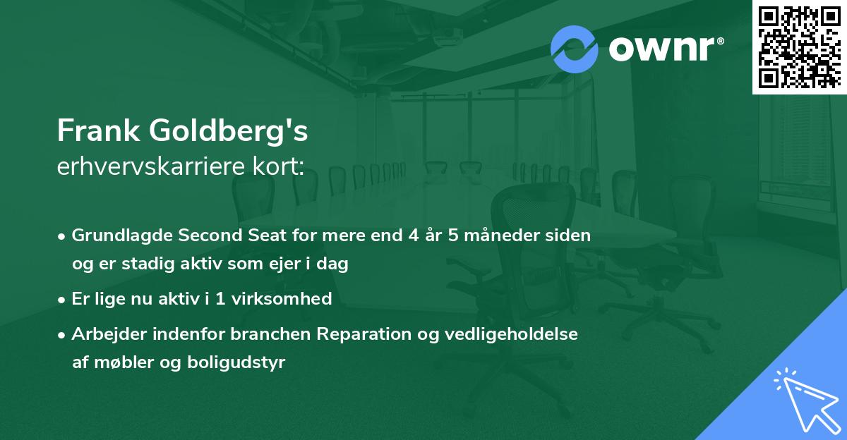 Frank Goldberg's erhvervskarriere kort