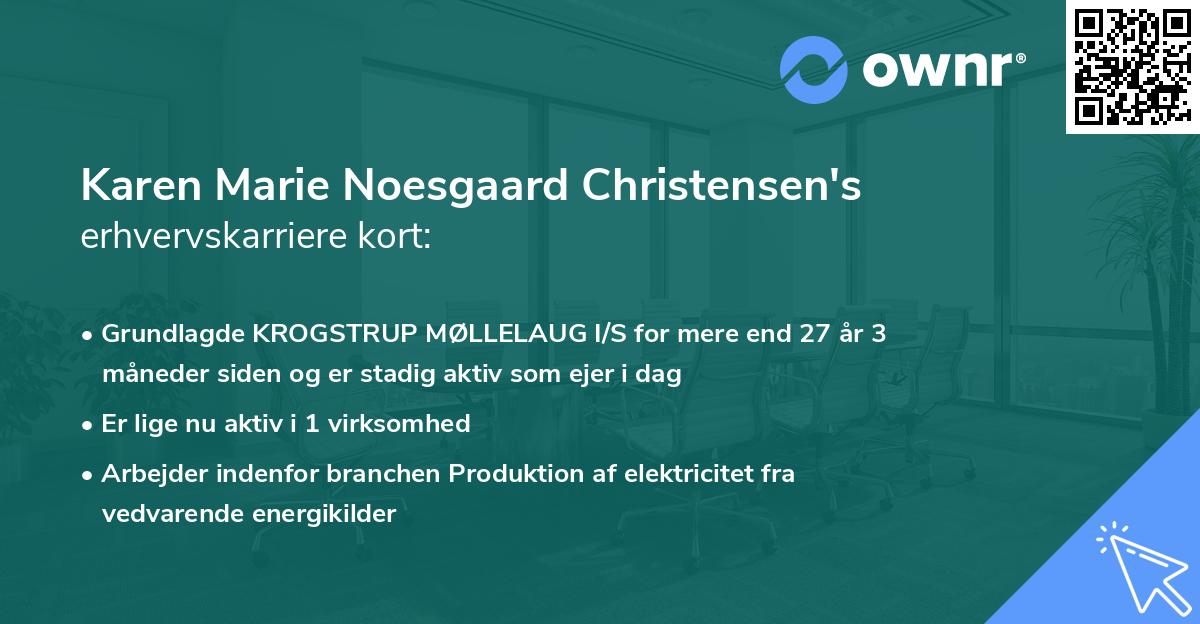 Karen Marie Noesgaard Christensen's erhvervskarriere kort