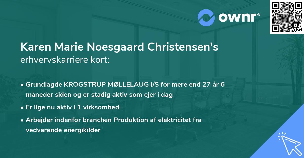 Karen Marie Noesgaard Christensen's erhvervskarriere kort