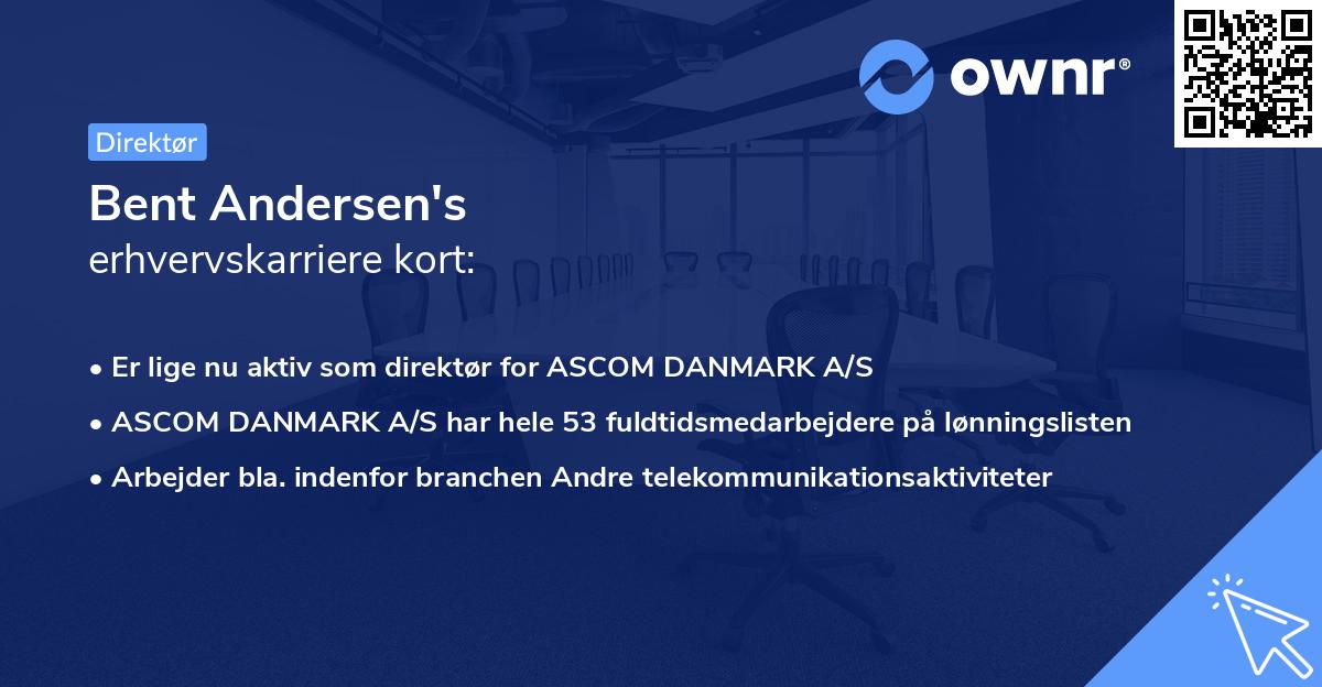 Bent Andersen's erhvervskarriere kort