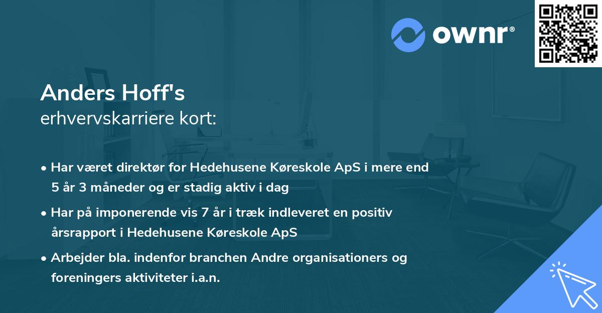Anders Hoff's erhvervskarriere kort