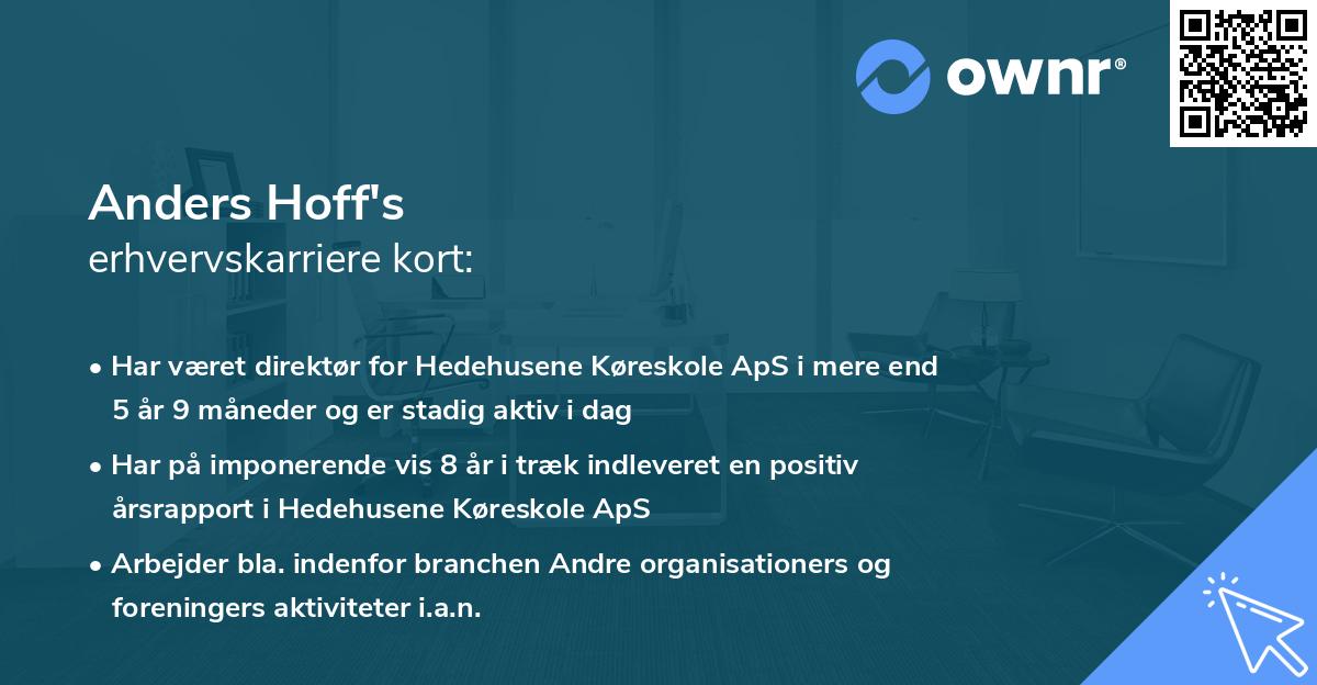 Anders Hoff's erhvervskarriere kort