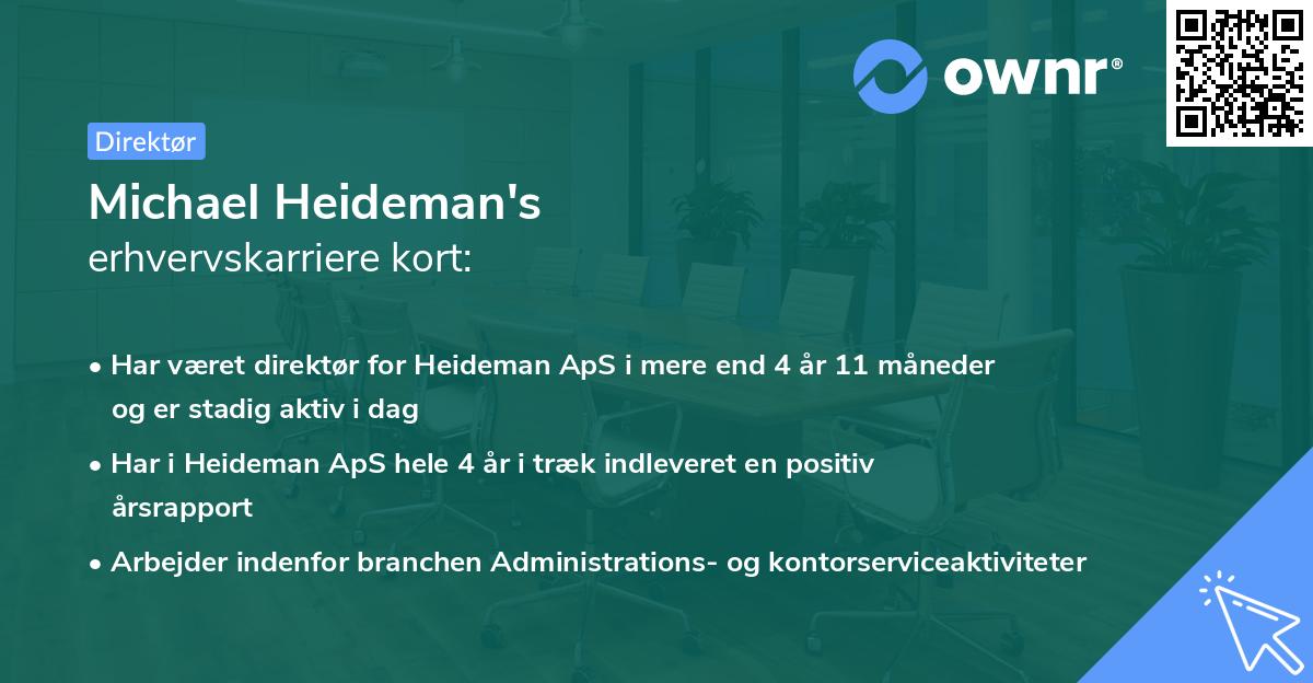 Michael Heideman's erhvervskarriere kort