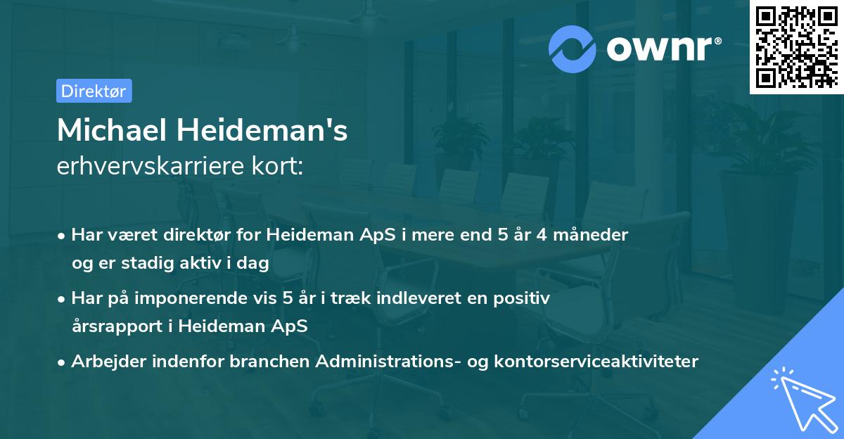 Michael Heideman's erhvervskarriere kort