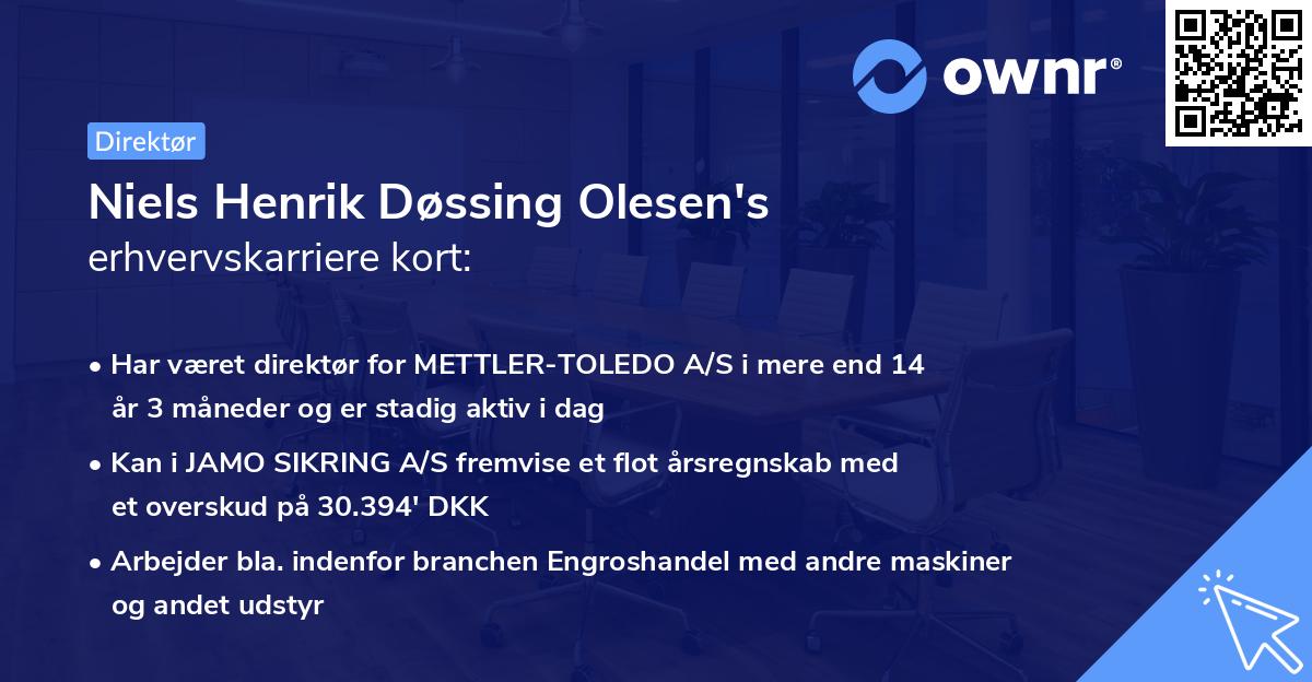 Niels Henrik Døssing Olesen's erhvervskarriere kort