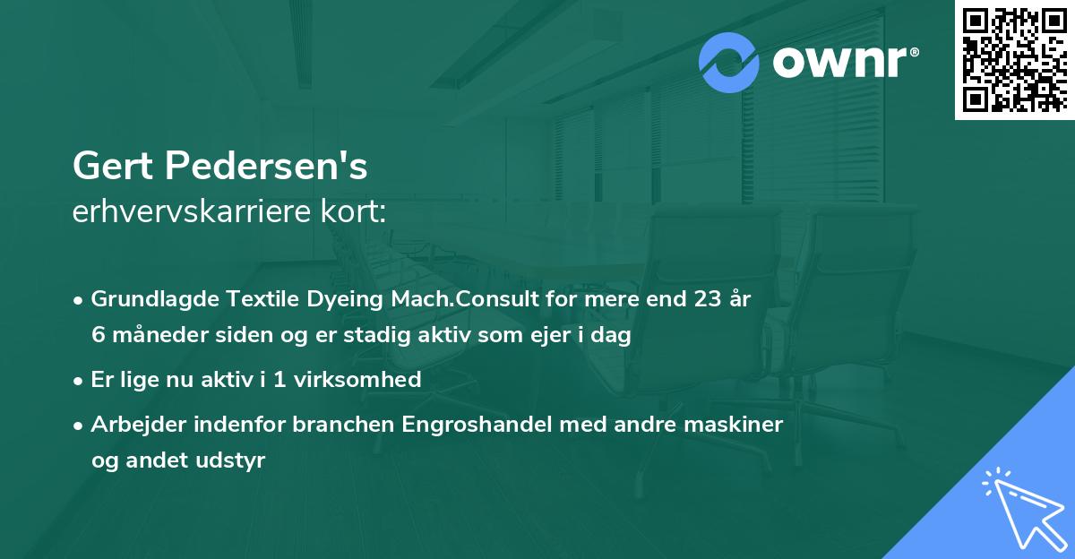 Gert Pedersen's erhvervskarriere kort