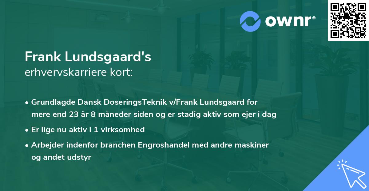Frank Lundsgaard's erhvervskarriere kort