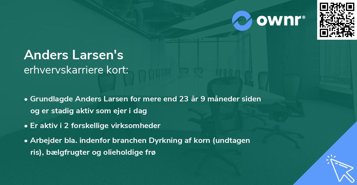 Anders Larsen's erhvervskarriere kort
