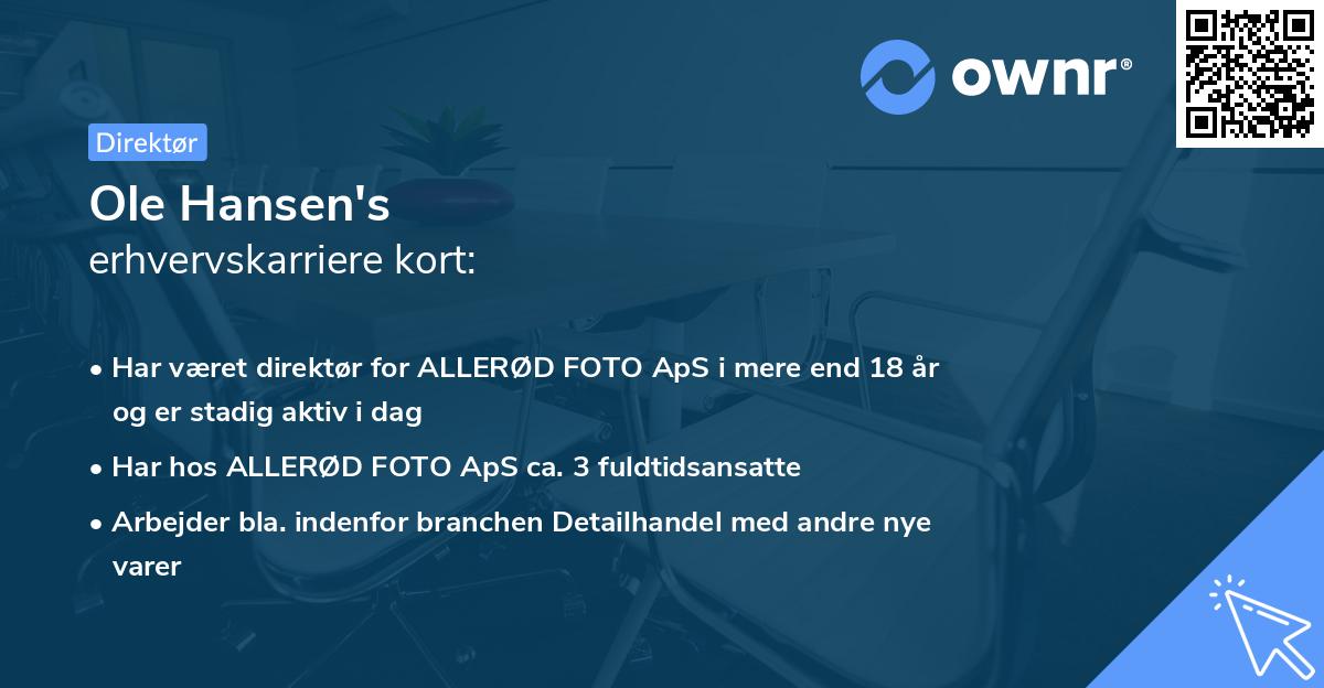 Ole Hansen's erhvervskarriere kort