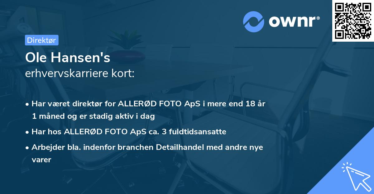 Ole Hansen's erhvervskarriere kort