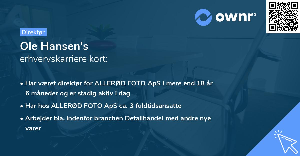 Ole Hansen's erhvervskarriere kort