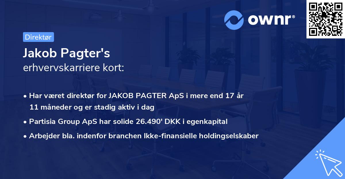Jakob Pagter's erhvervskarriere kort