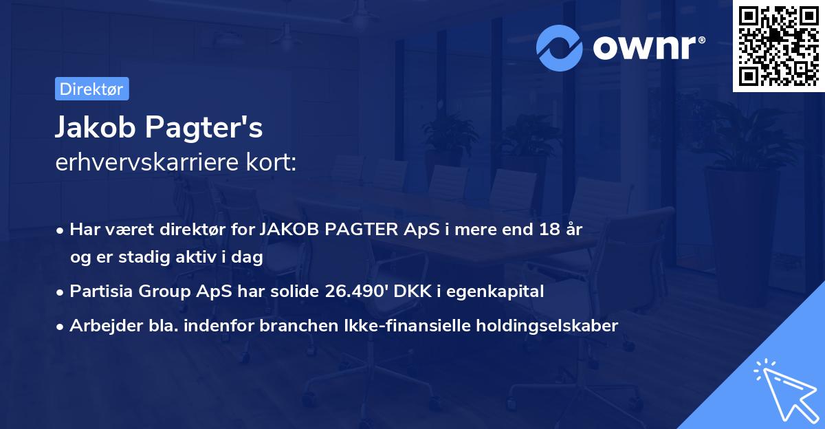 Jakob Pagter's erhvervskarriere kort