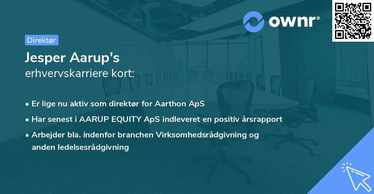 Jesper Aarup's erhvervskarriere kort