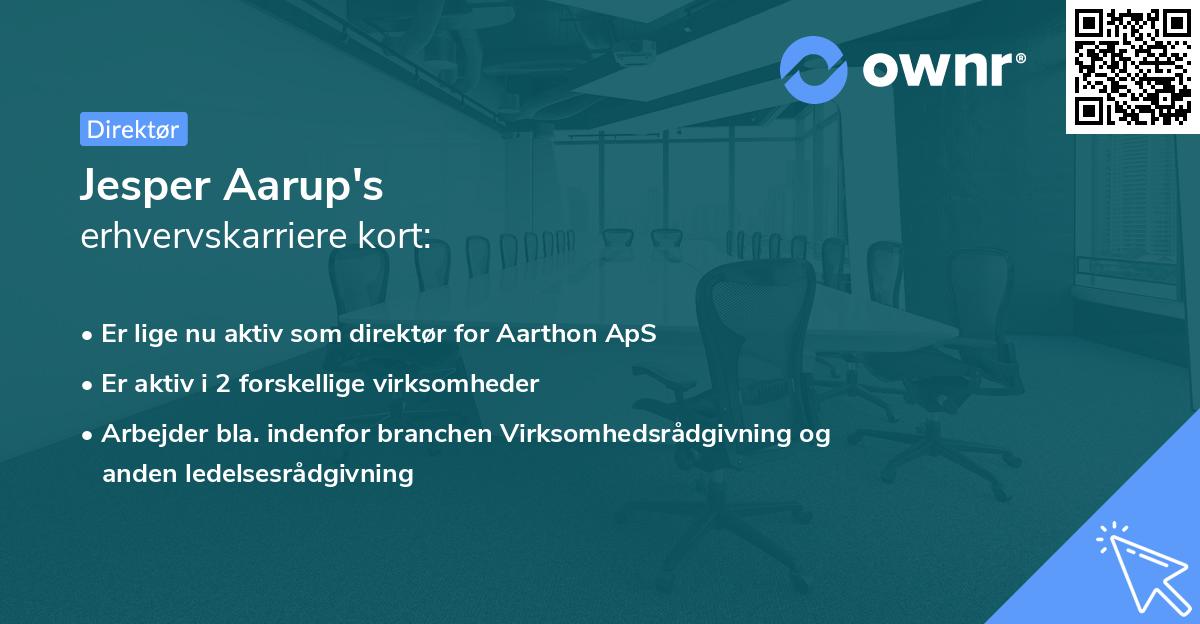 Jesper Aarup's erhvervskarriere kort