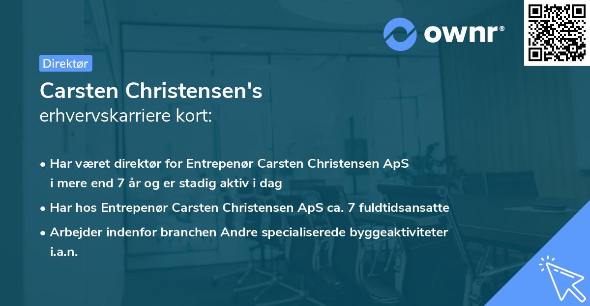 Carsten Christensen's erhvervskarriere kort