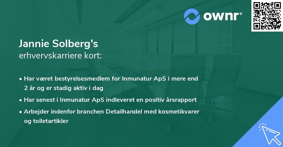 Jannie Solberg's erhvervskarriere kort