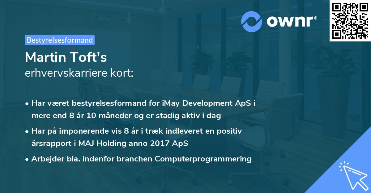 Martin Toft's erhvervskarriere kort