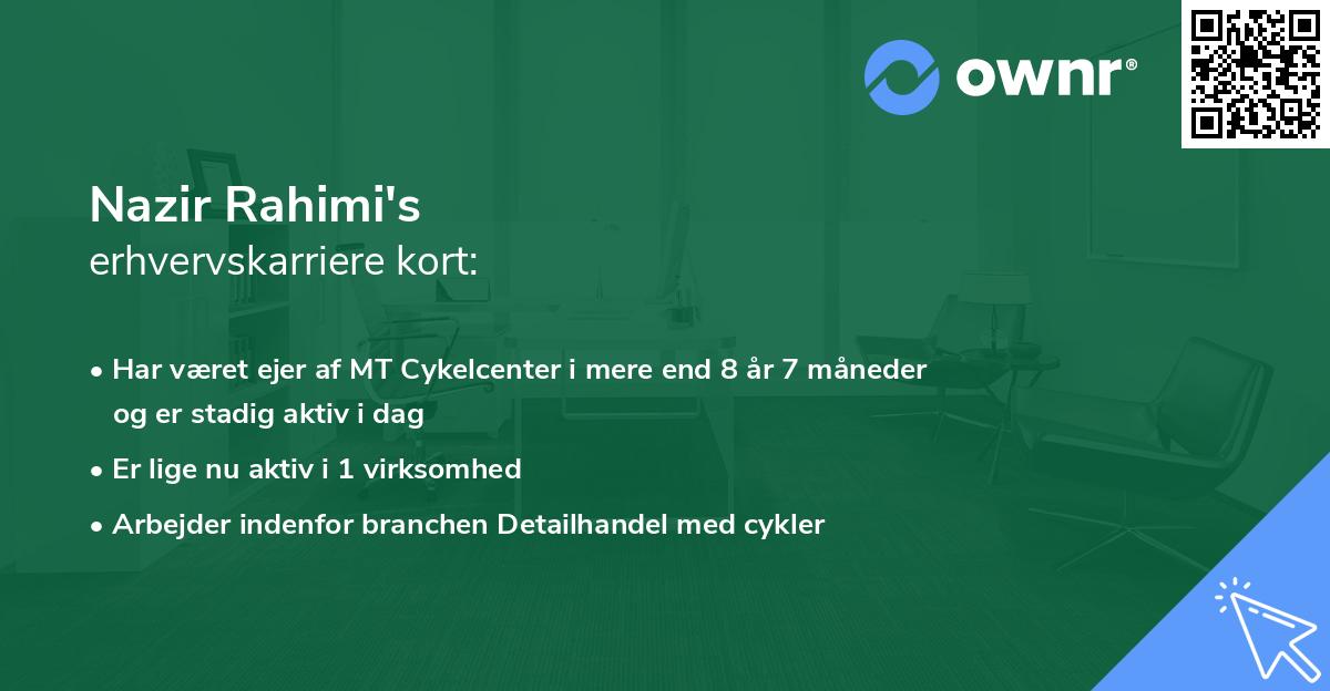 Nazir Rahimi's erhvervskarriere kort