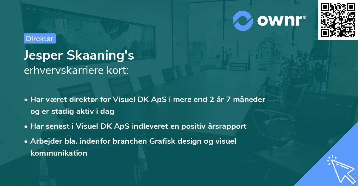 Jesper Skaaning's erhvervskarriere kort