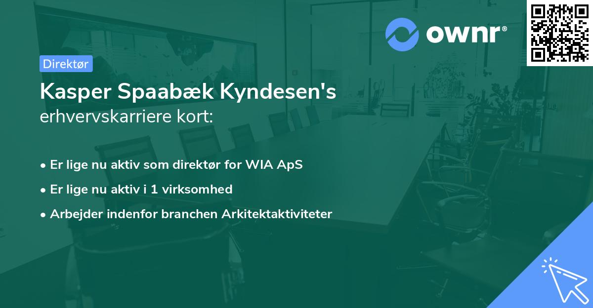 Kasper Spaabæk Kyndesen's erhvervskarriere kort