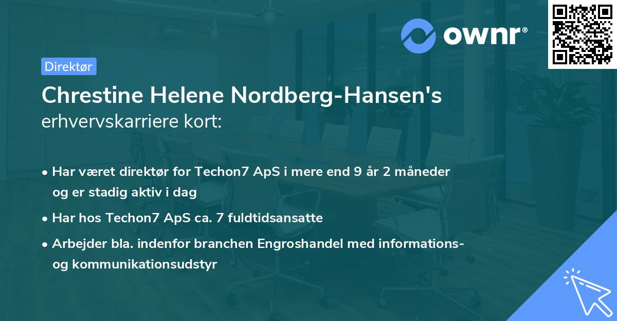 Chrestine Helene Nordberg-Hansen's erhvervskarriere kort