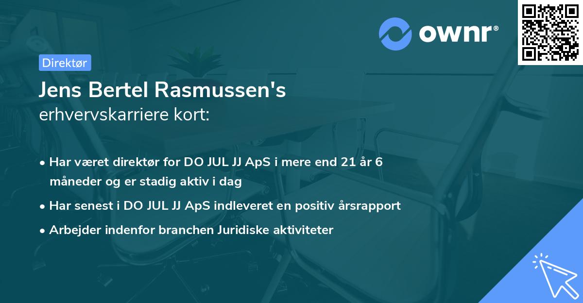 Jens Bertel Rasmussen's erhvervskarriere kort