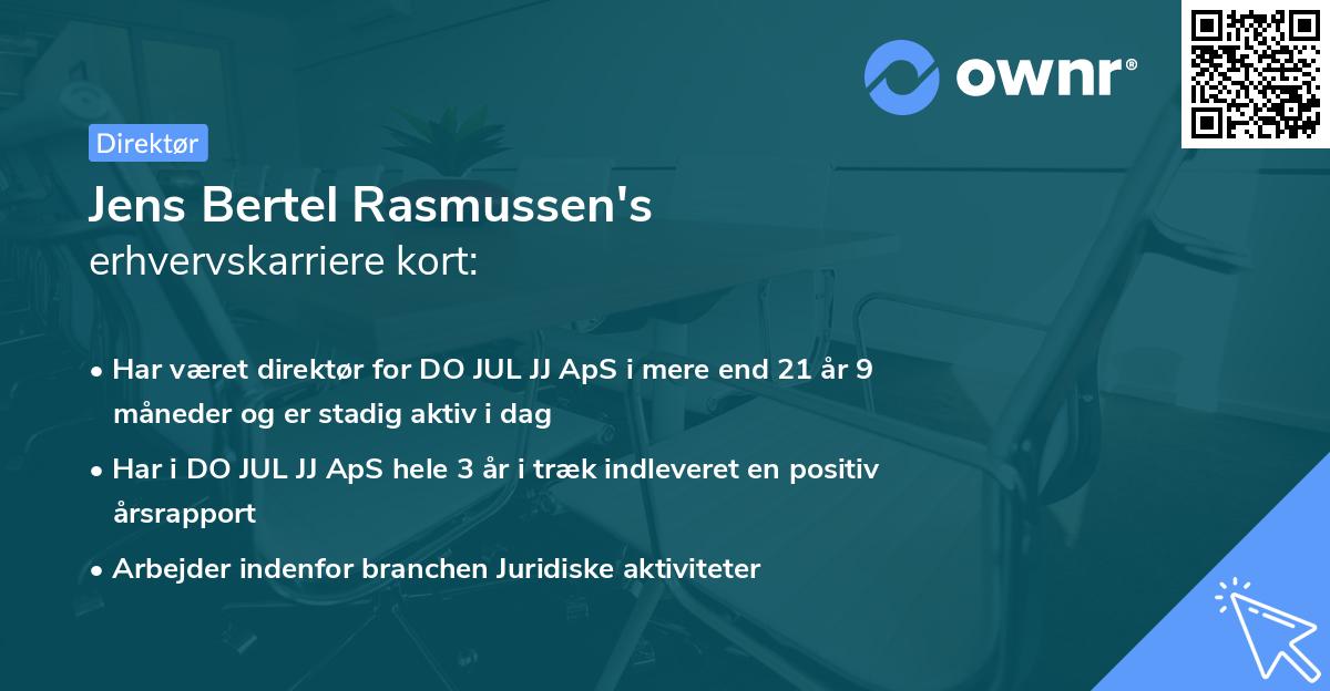 Jens Bertel Rasmussen's erhvervskarriere kort
