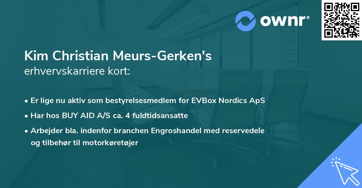 Kim Christian Meurs-Gerken's erhvervskarriere kort