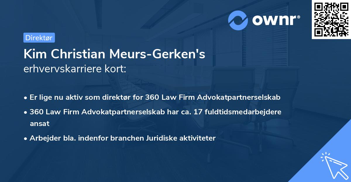 Kim Christian Meurs-Gerken's erhvervskarriere kort