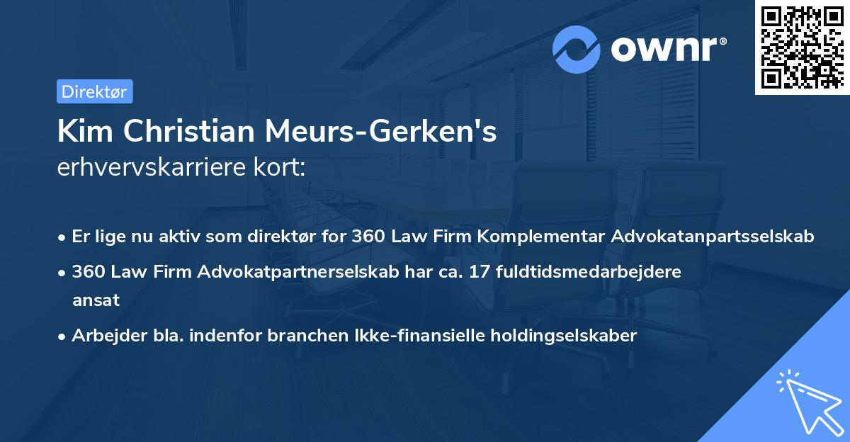 Kim Christian Meurs-Gerken's erhvervskarriere kort