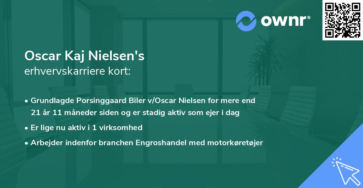 Oscar Kaj Nielsen's erhvervskarriere kort