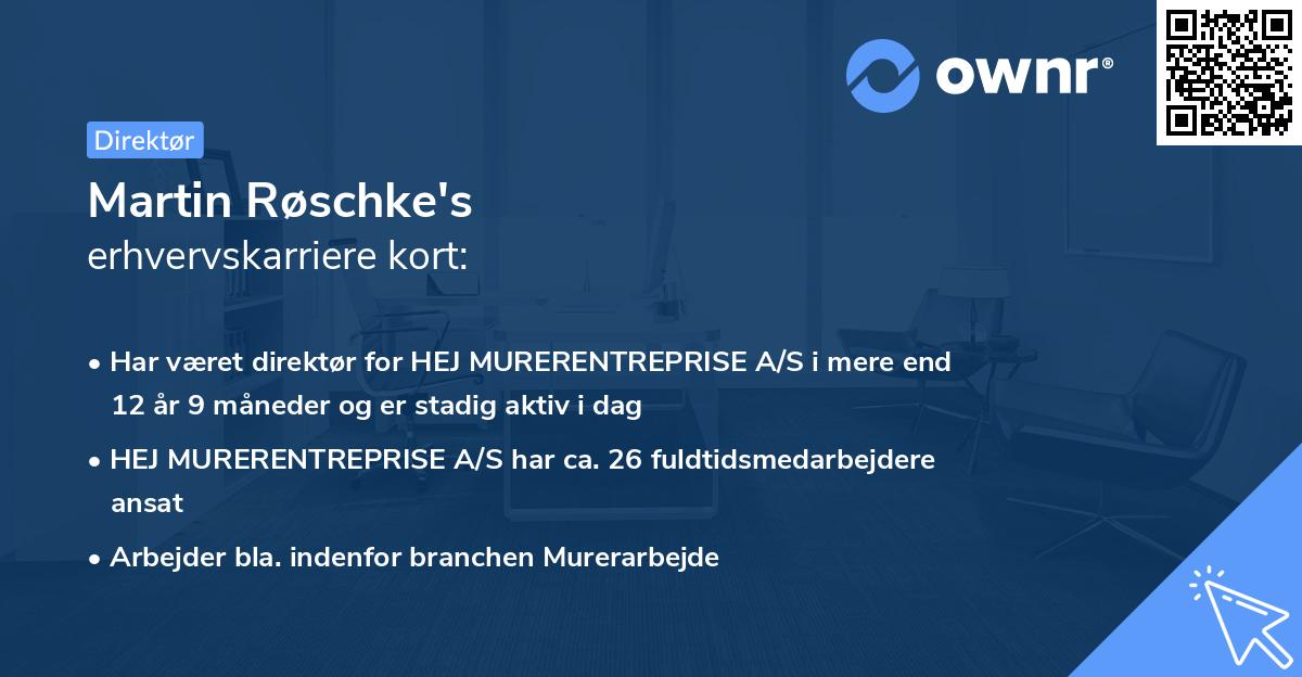 Martin Røschke's erhvervskarriere kort