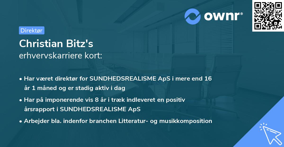 Christian Bitz's erhvervskarriere kort