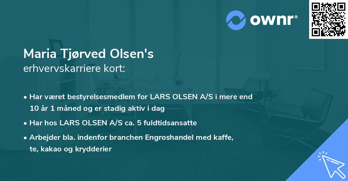 Maria Tjørved Olsen's erhvervskarriere kort