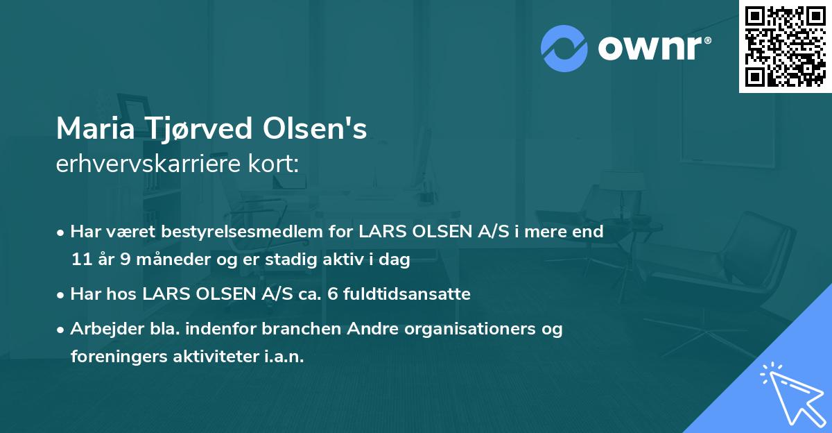 Maria Tjørved Olsen's erhvervskarriere kort