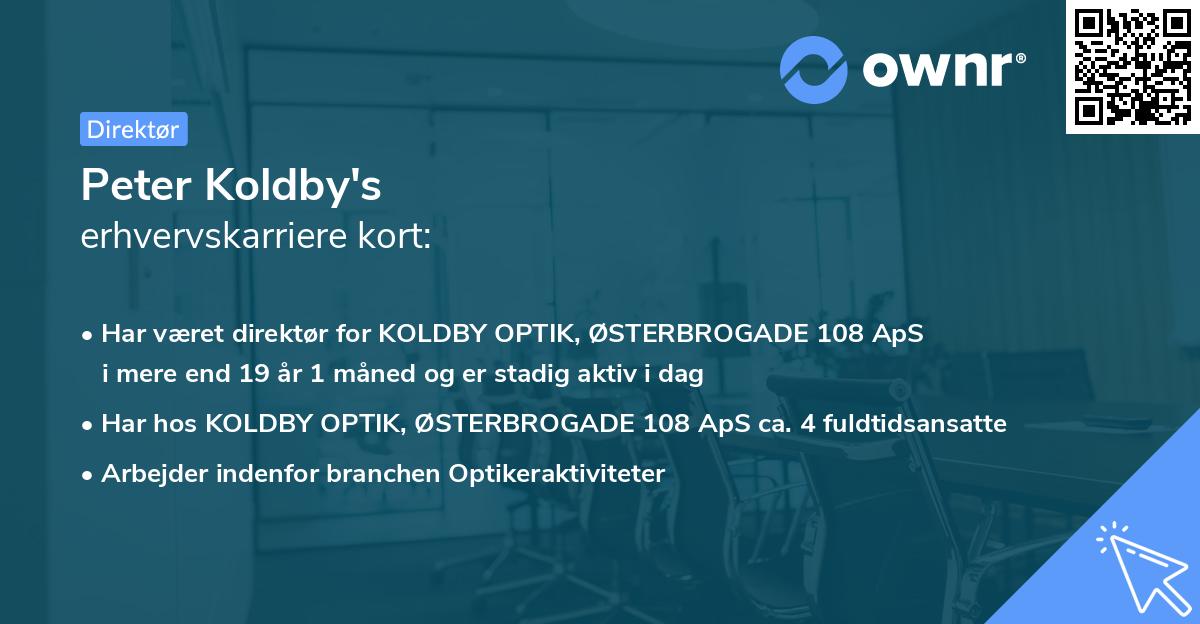 Peter Koldby's erhvervskarriere kort