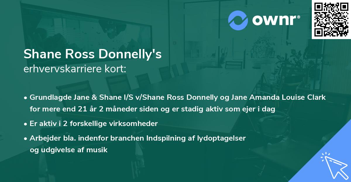 Shane Ross Donnelly's erhvervskarriere kort