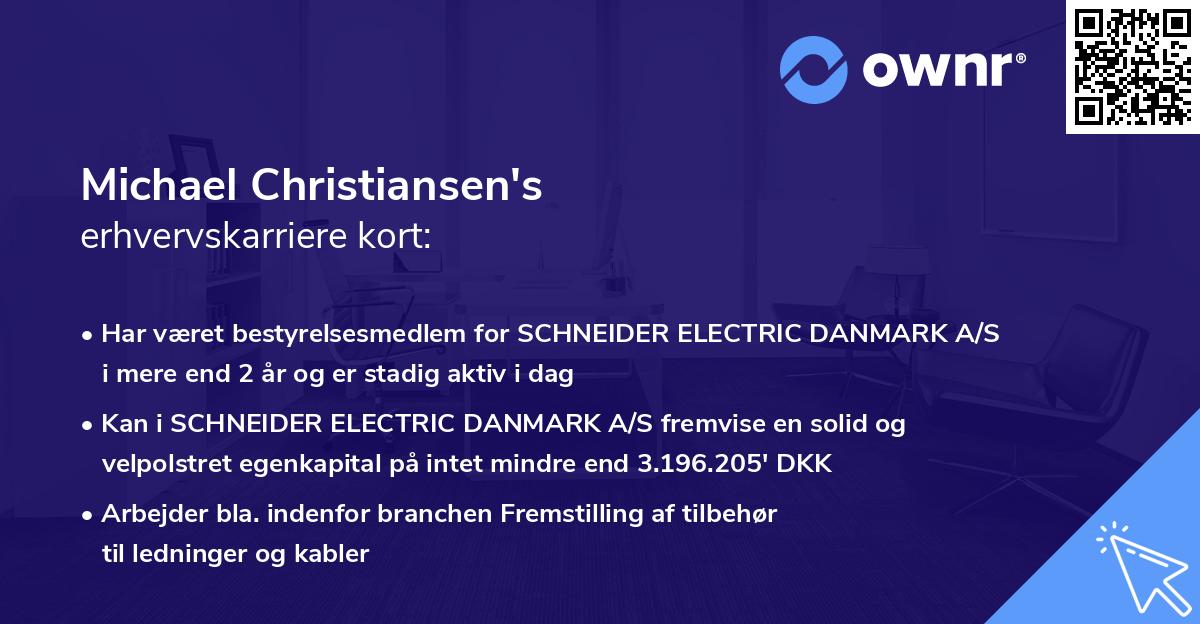 Michael Christiansen's erhvervskarriere kort