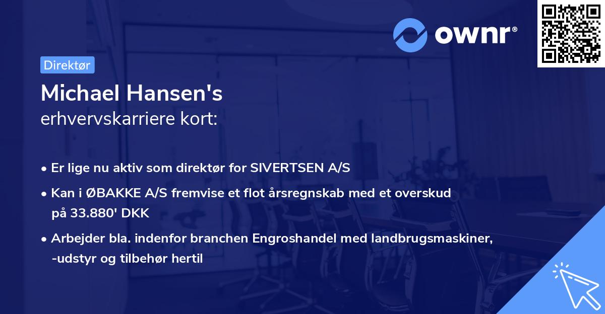 Michael Hansen's erhvervskarriere kort
