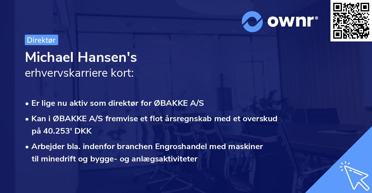 Michael Hansen's erhvervskarriere kort