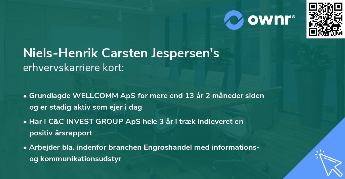 Niels-Henrik Carsten Jespersen's erhvervskarriere kort