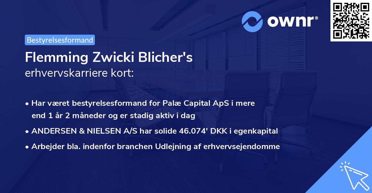 Flemming Zwicki Blicher's erhvervskarriere kort