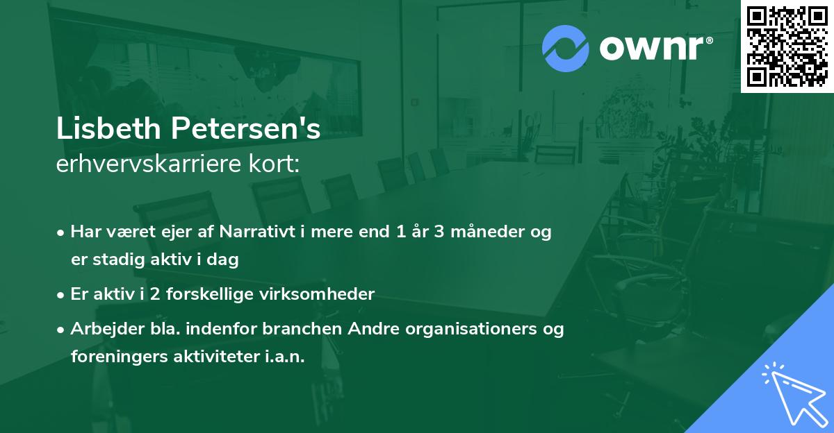 Lisbeth Petersen's erhvervskarriere kort
