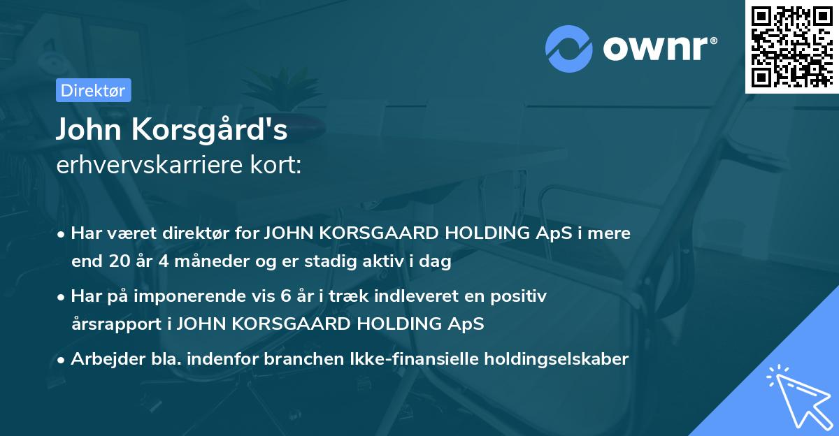 John Korsgård's erhvervskarriere kort