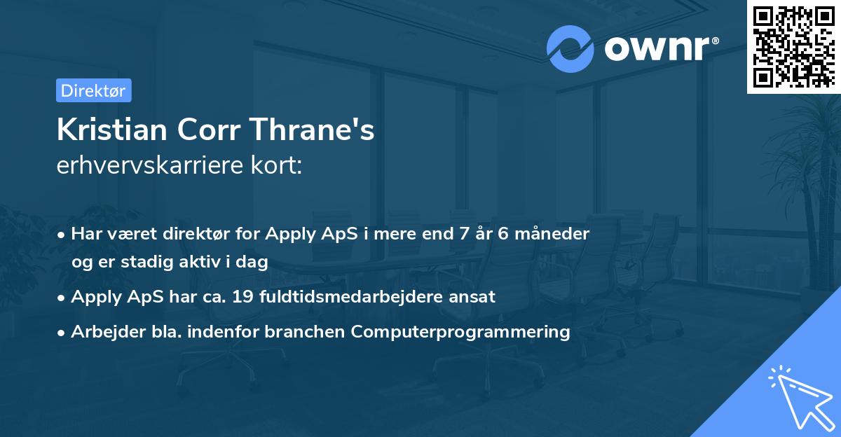 Kristian Corr Thrane's erhvervskarriere kort