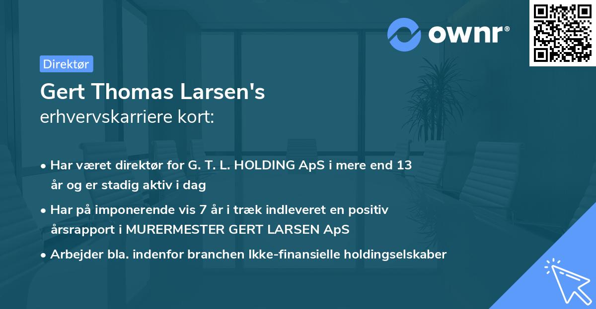 Gert Thomas Larsen's erhvervskarriere kort