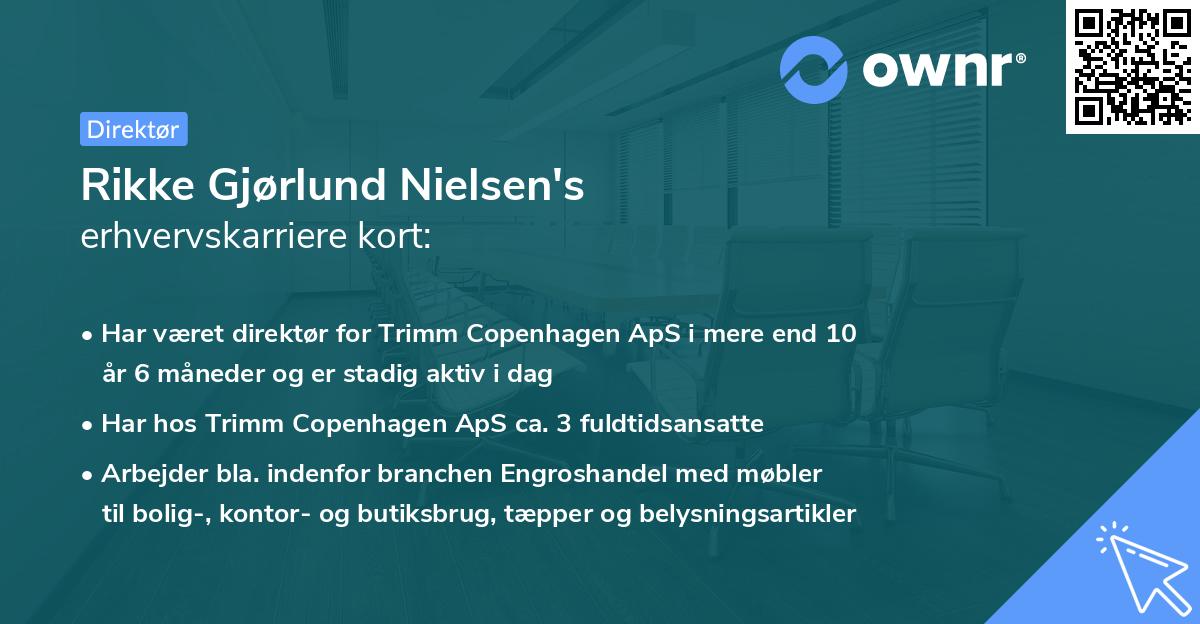 Rikke Gjørlund Nielsen's erhvervskarriere kort