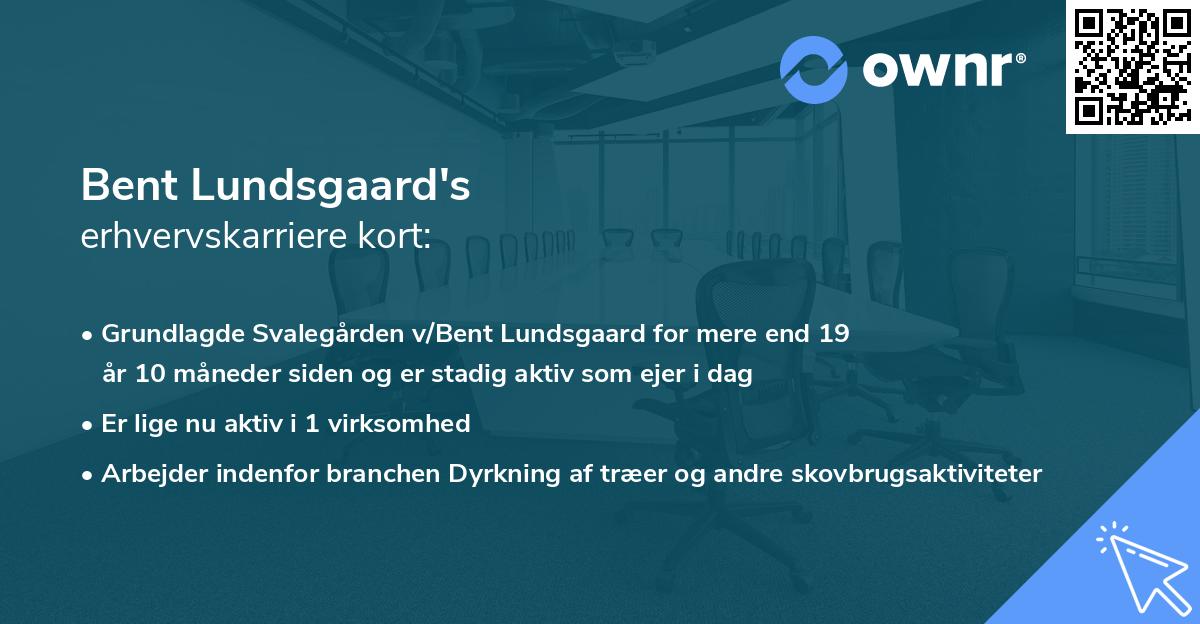 Bent Lundsgaard's erhvervskarriere kort